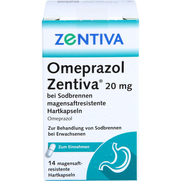 Omeprazol Zentiva 20 mg bei Sodbrennen magensaftresistente Hartkapseln, 14 pc Capsules