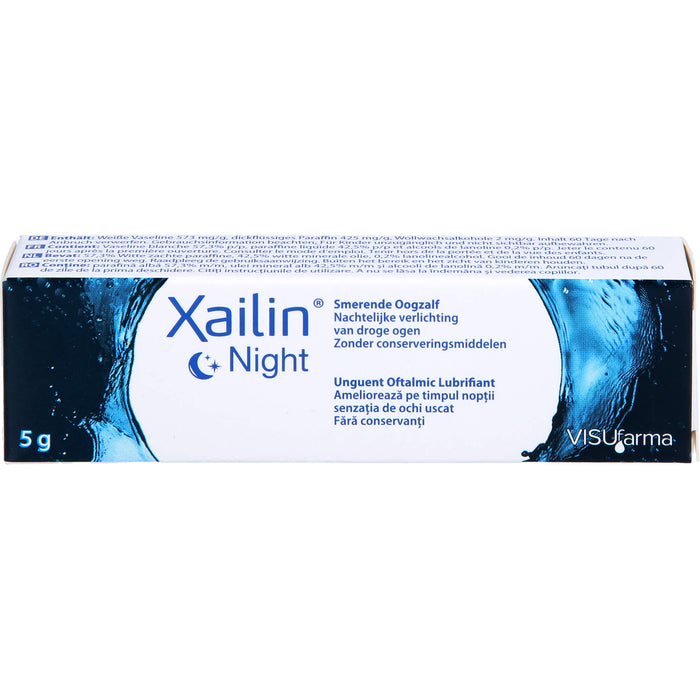 Xailin Night Augensalbe zur Linderung bei Trockenheitsgefühl, 5 g Ointment