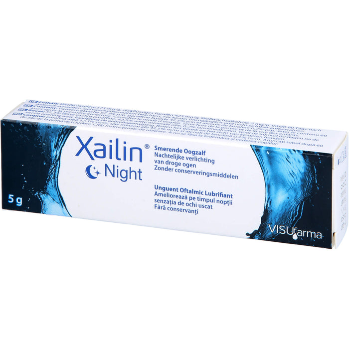Xailin Night Augensalbe zur Linderung bei Trockenheitsgefühl, 5 g Onguent