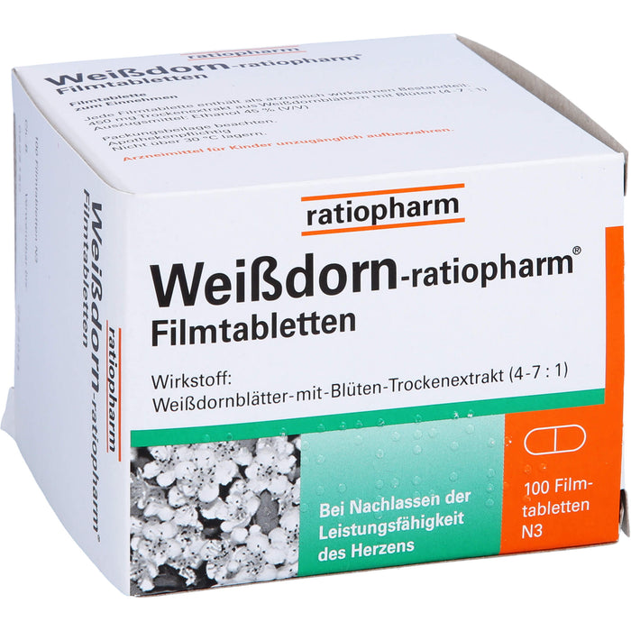 Weißdorn-ratiopharm Filmtabletten, 100 pc Tablettes