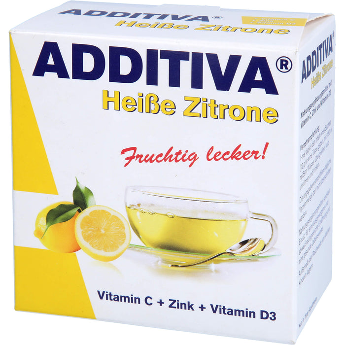 ADDITIVA Heiße Zitrone Vitamin C + Zink + Vitamin D3 Sachets, 120 g Poudre