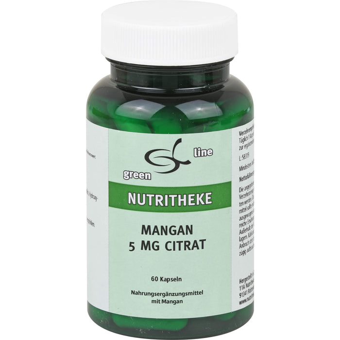 green line Nutritheke Mangan 5 mg Citrat Kapseln, 60 pcs. Capsules