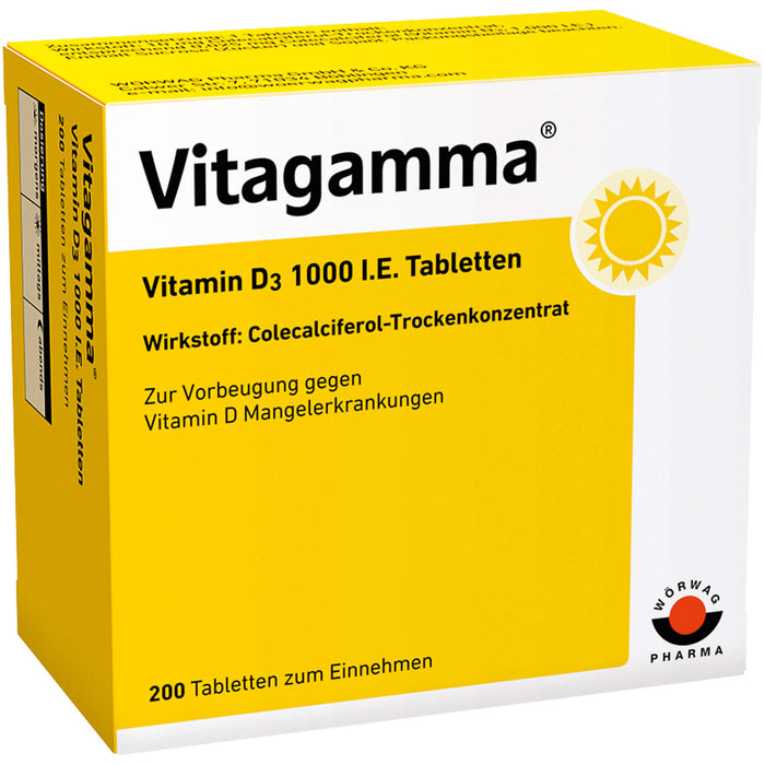 Vitagamma Vitamin D3 1000 I.E. Tabletten, 200 St. Tabletten