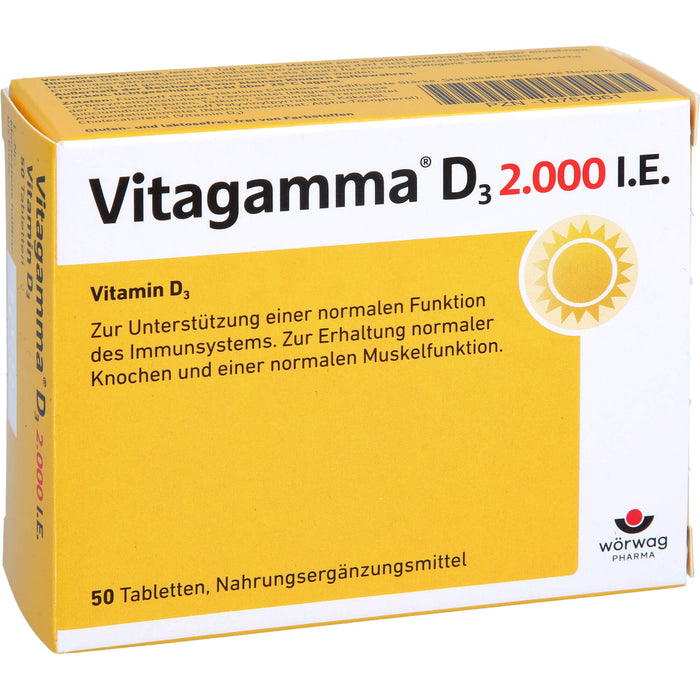 Vitagamma D3 2,000 I.E.Vitamin D3 NEM, 50 St TAB