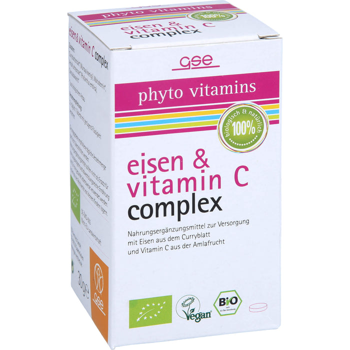 phyto vitamins Eisen und Vitamin C Complex Bio, 60 St. Tabletten