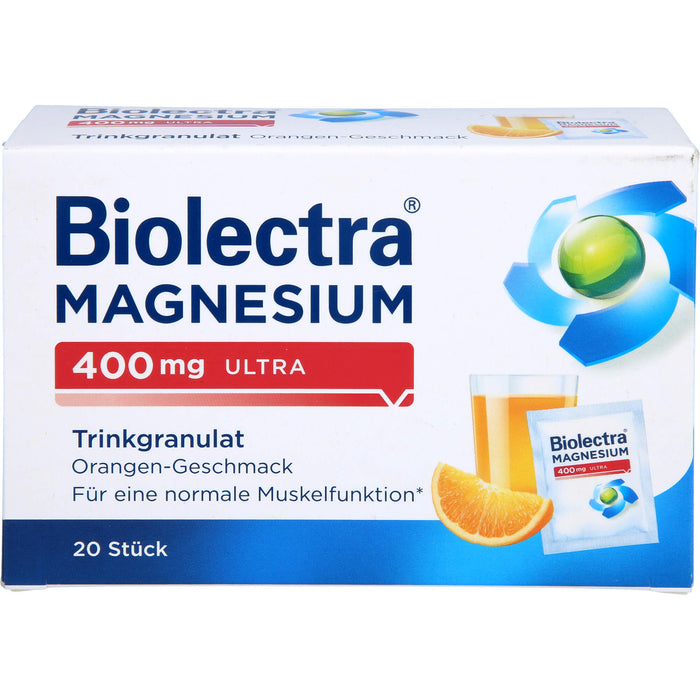 Biolectra Magnesium 400 mg ultra orange Trinkgranulat, 20 pc Sachets