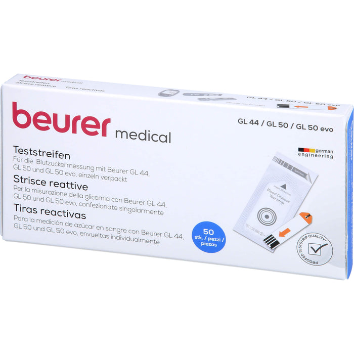 beurer medical Blutzucker Teststreifen, 50 pc Bandelettes réactives