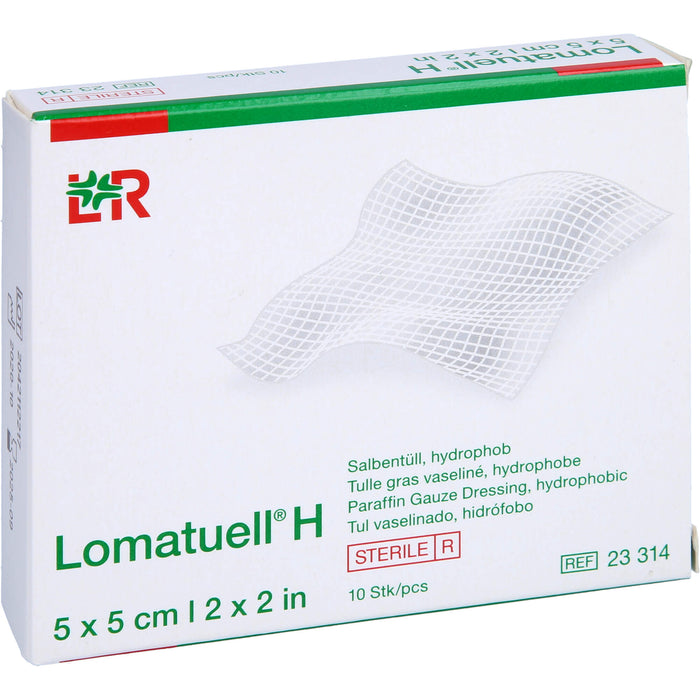 Lomatuell H Salbentüll 5 x 5 cm steril, 10 pc pansement