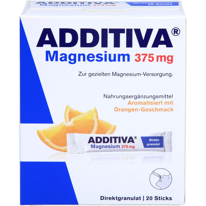 ADDITIVA Magnesium 375 mg Orange Direktgranulat, 20 pcs. Sachets