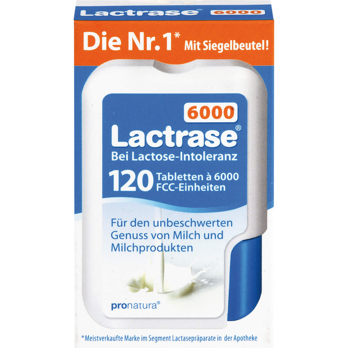 pronatura Lactrase 6000 Tabletten bei Laktose-Intoleranz, 120 pc Tablettes