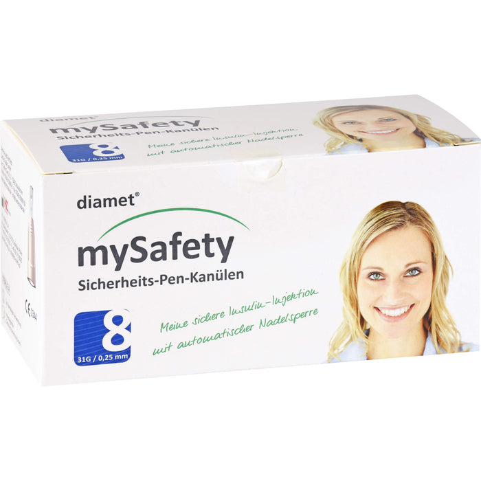 diamet mySafety Sicherheits-Penkan. 31G 0,25x8mm, 100 St KAN