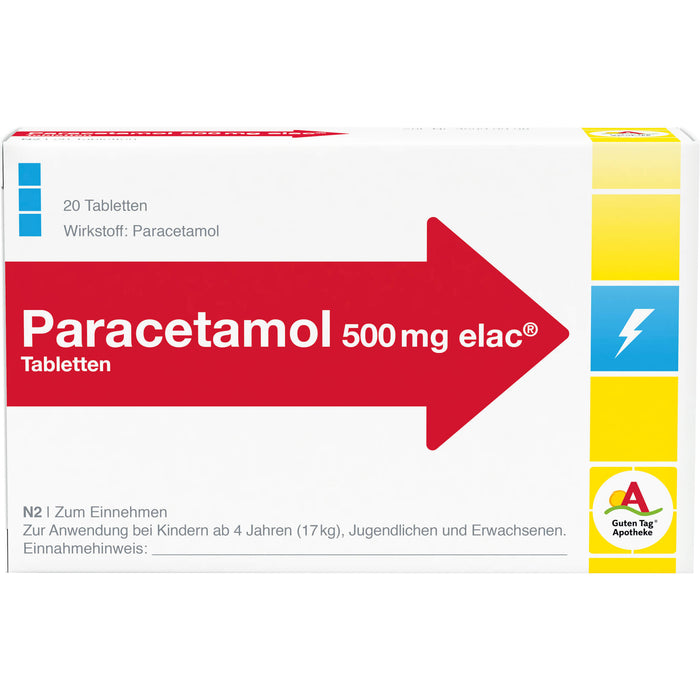 Paracetamol 500 mg elac Tabletten, 20 pc Tablettes