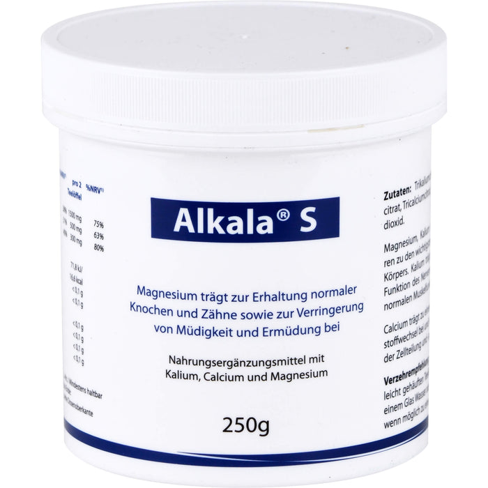 Alkala S Pulver zur Erhaltung normaler Knochen und Zähne sowie zur Verringerung von Müdigkeit, 250 g Poudre