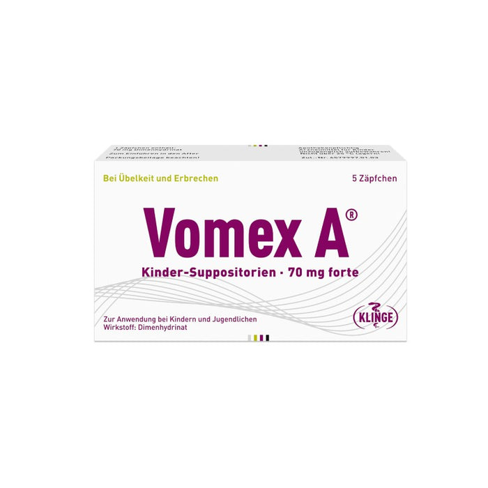 Vomex A Kinder-Suppositorien 70 mg forte, 5 pc Suppositoires