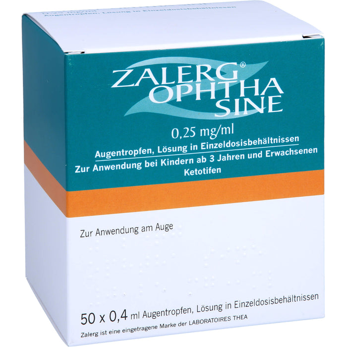 ZALERG ophta sine 0,25 mg/ml Axicorp Augentropfen bei allergischer Konjunktivitis, 50 pcs. Single-dose pipettes