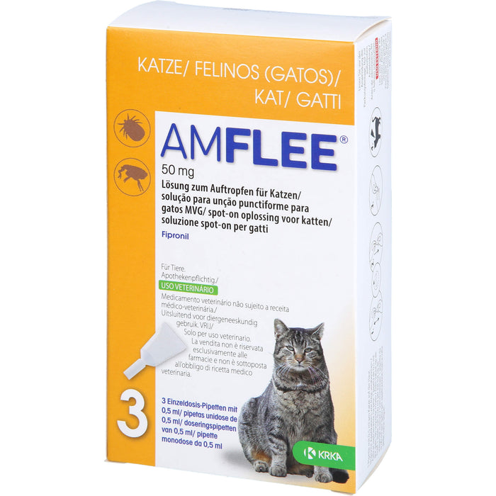 Amflee 50 mg Lösung zum Auftropfen für Katzen, 3 pc Pipettes