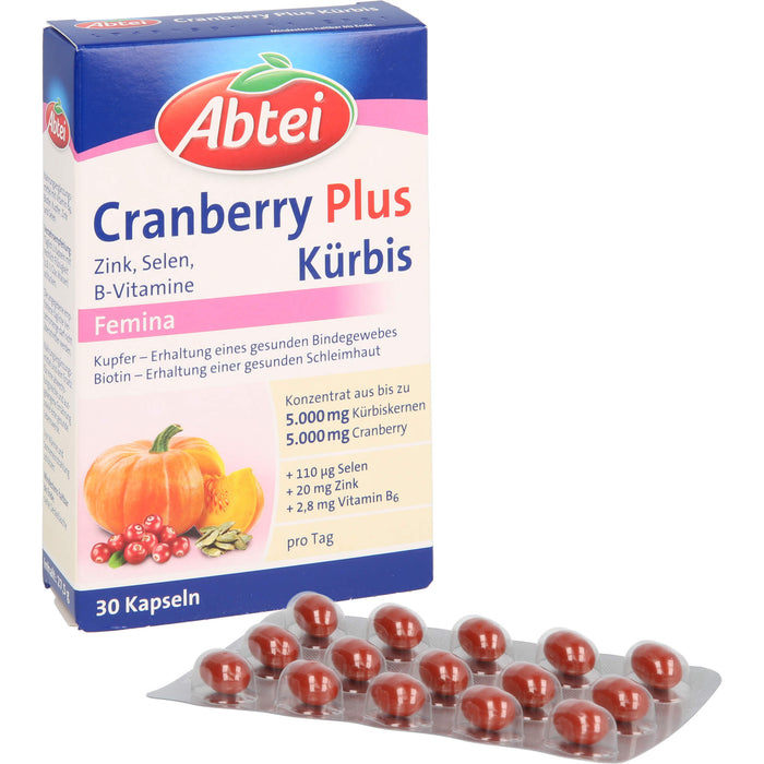 Abtei Cranberry plus Kürbis Femina Kapseln, 30 pc Capsules