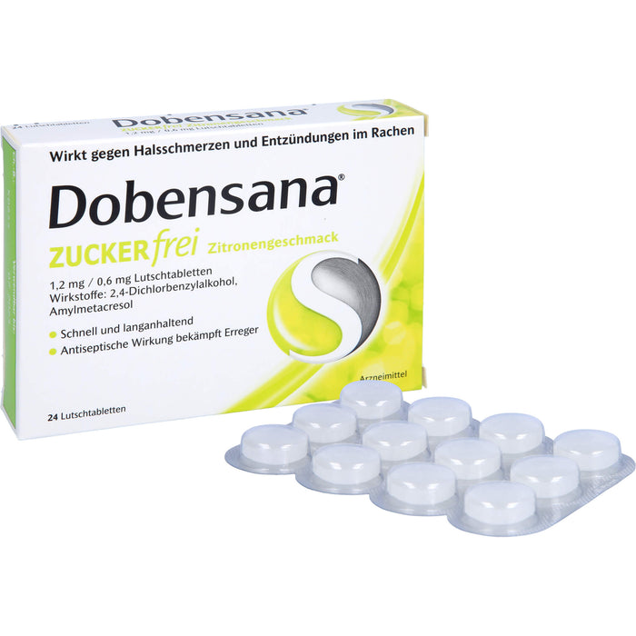 Dobensana zuckerfrei Zitronengeschmack Lutschtabletten, 24 St. Tabletten