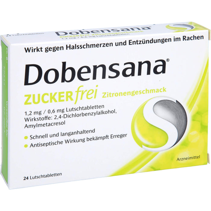 Dobensana zuckerfrei Zitronengeschmack Lutschtabletten, 24 pcs. Tablets