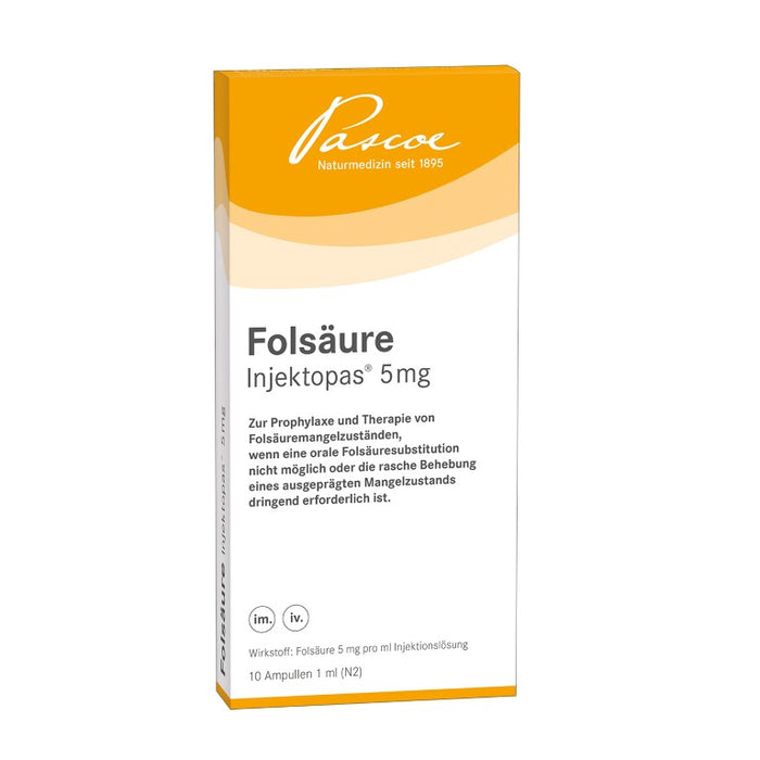 Folsäure Injektopas 5 mg Ampullen, 10 pcs. Ampoules