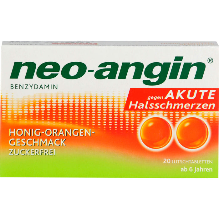 neo-angin Benzydamin Honig-Orangen-Geschmack Lutschtabletten, 20 pc Tablettes