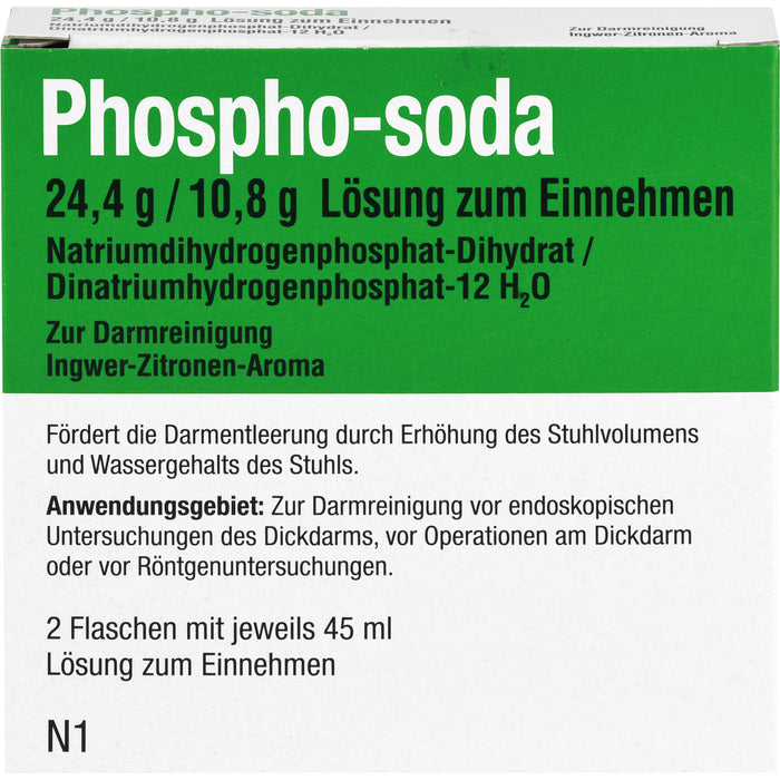 Phospho-soda Lösung mit Ingwer-Zitronen-Geschmack zur Darmreinigung, 2 pc Bouteilles