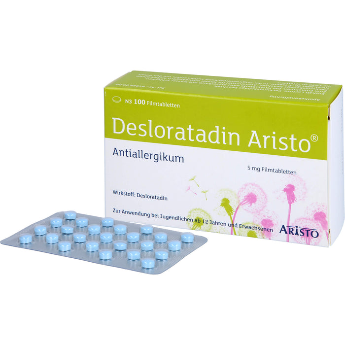 Desloratadin Aristo 5 mg Filmtabletten bei Allergien, 100 pc Tablettes