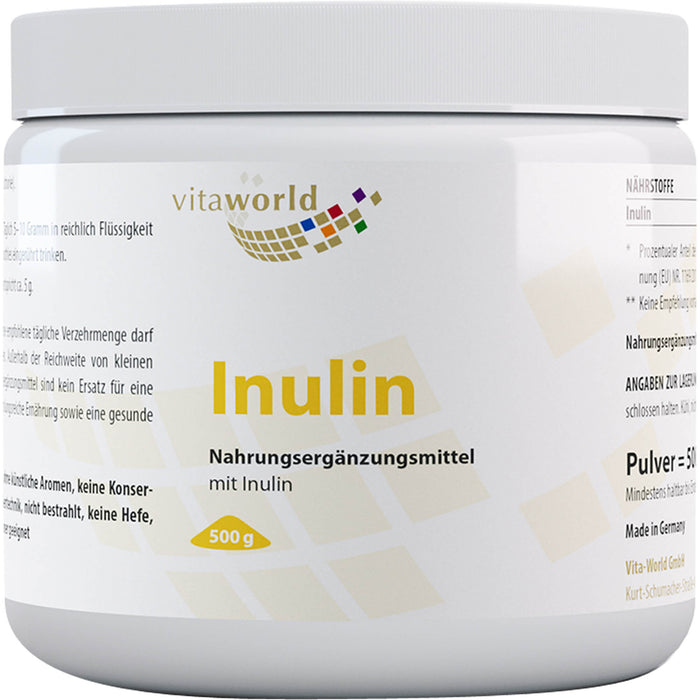 vitaworld Inulin Pulver, 500 g Pulver