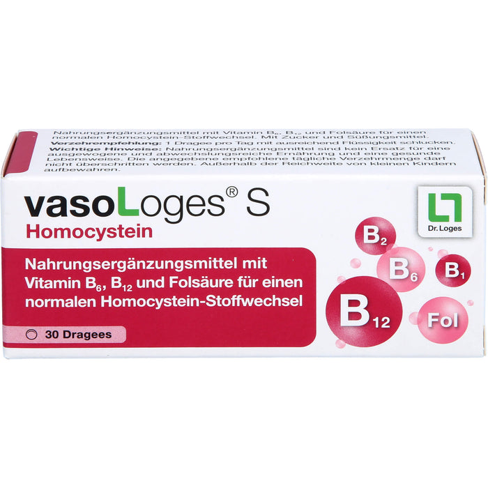 vasoLoges S Homocystein Dragees, 30 pc Tablettes