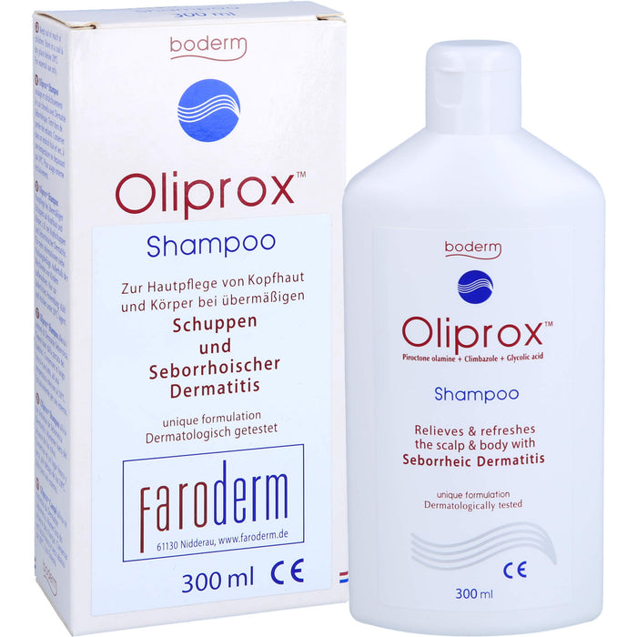 Oliprox Shampoo CE bei übermäßigen Schuppen und seborrhoischer Dermatitis, 300 ml Solution