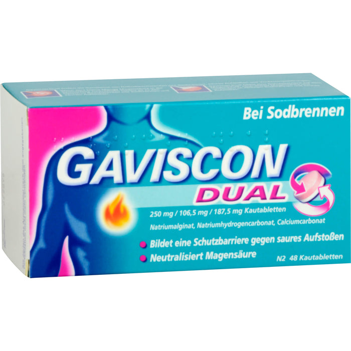 GAVSICON Dual Kautabletten bei Sodbrennen, 48 pcs. Tablets