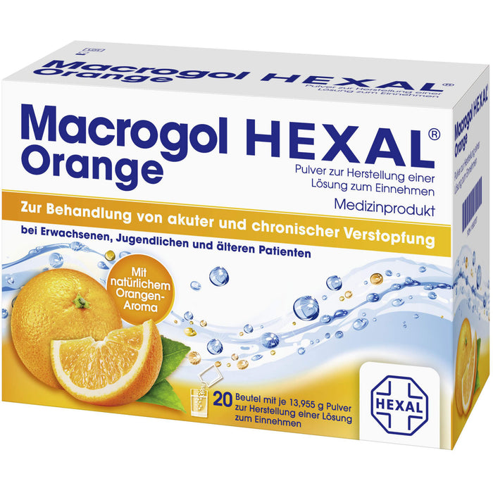 Macrogol HEXAL Orange, 20 pc Sachets