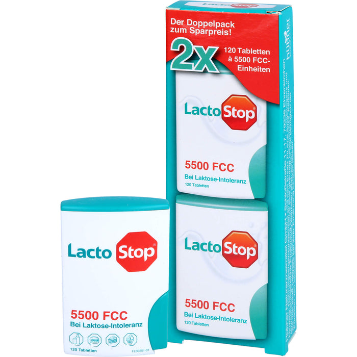 Lactostop 5,500 FCC Tabletten Klickspender bei Lactose-Intoleranz, 240 St. Tabletten