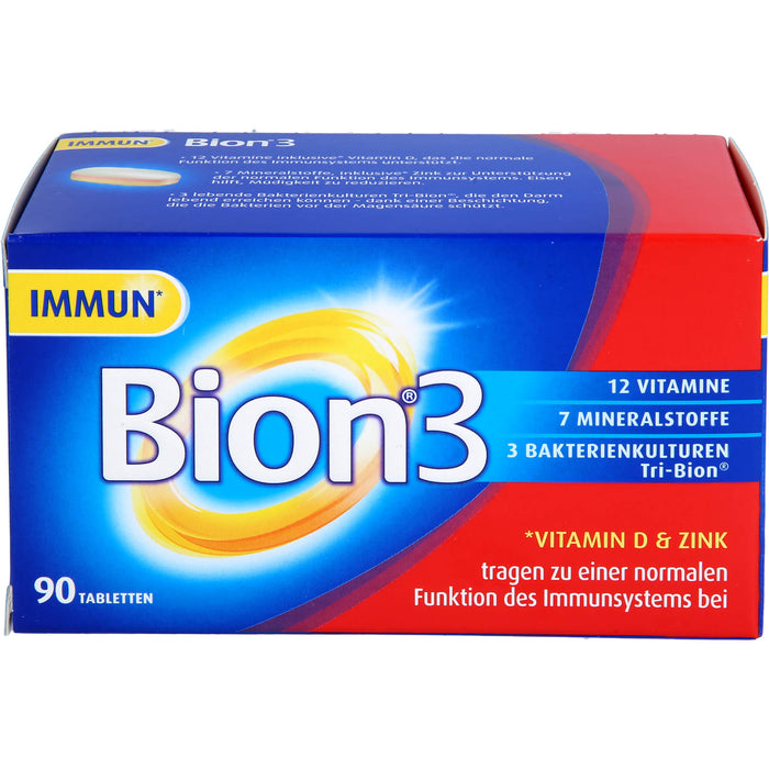 Bion 3 Vitamine, Mineralstoffe, Bakterienkulturen Tabletten, 90 pcs. Tablets