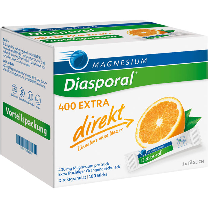 Magnesium-Diasporal 400 extra direkt Direktgranulat Sticks, 100 St. Beutel