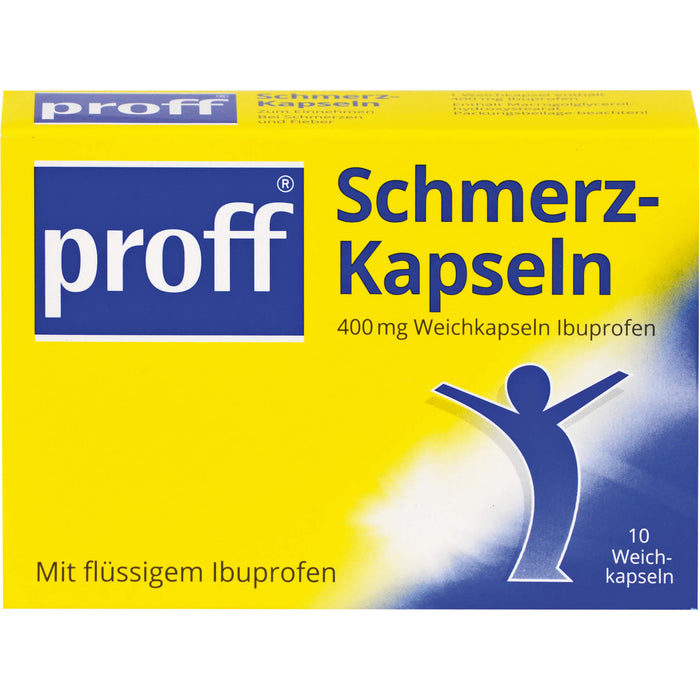 proff 400 mg Ibuprofen Schmerzkapseln bei Schmerzen und Fieber, 10 St. Kapseln