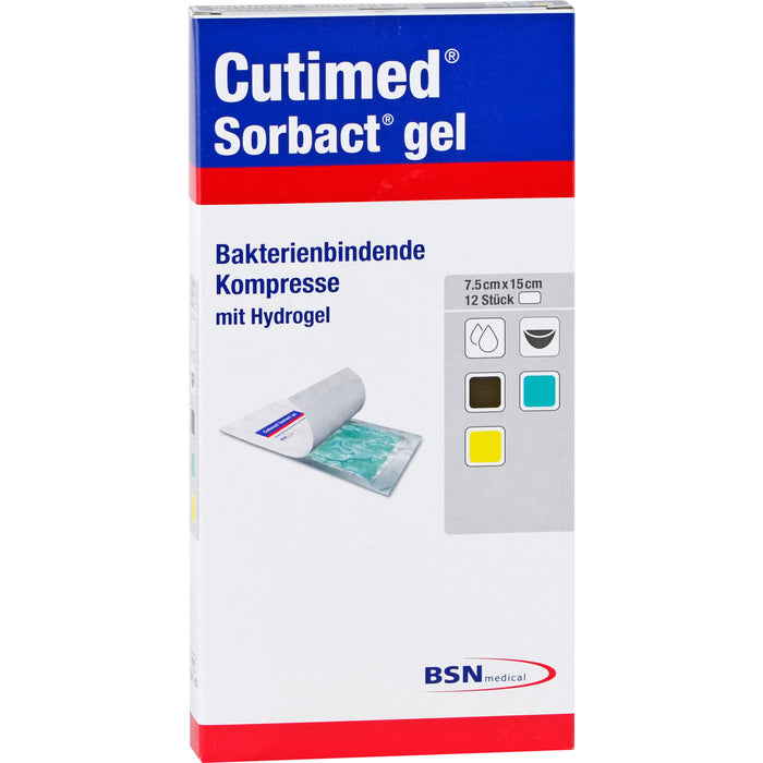 CUTIMED Sorbact Gel Kompressen 7,5x15cm, 12 St KOM