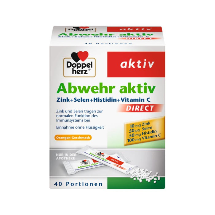 Doppelherz Abwehr aktiv direct Zink+Selen+Histidin Beutel Direktgranulat, 40 pc Sachets