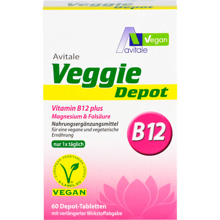 Veggie Depot Vitamin B12+Magnesium+Folsäure, 60 St TAB