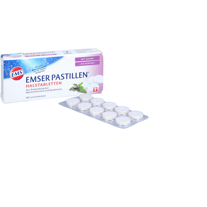 EMSER Pastillen Halstabletten mit Salbei zuckerfrei, 30 pcs. Tablets