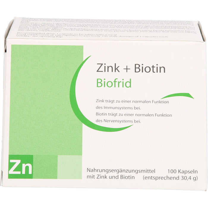 Biofrid Zink + Biotin Kapseln, 100 pcs. Capsules