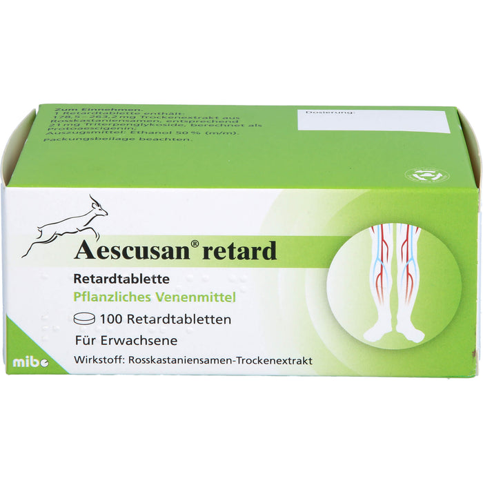 Aescusan Retardtabletten pflanzliches Venenmittel, 100 pcs. Tablets