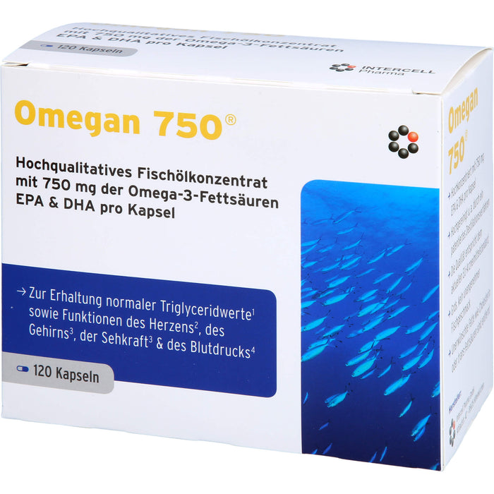 Omegan 750 Kapseln zur Erhaltung normaler Triglyceridwerte, 120 pcs. Capsules