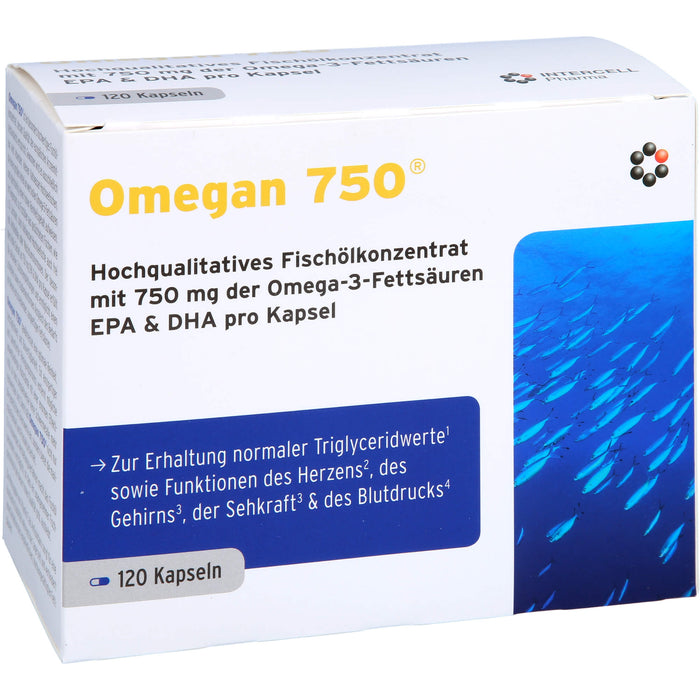 Omegan 750 Kapseln zur Erhaltung normaler Triglyceridwerte, 120 St. Kapseln