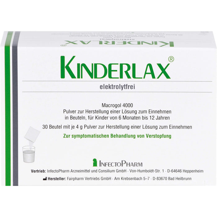 Kinderlax elektrolytfrei Pulver zur Herstellung einer Lösung zum Einnehmen, 30 pcs. Sachets