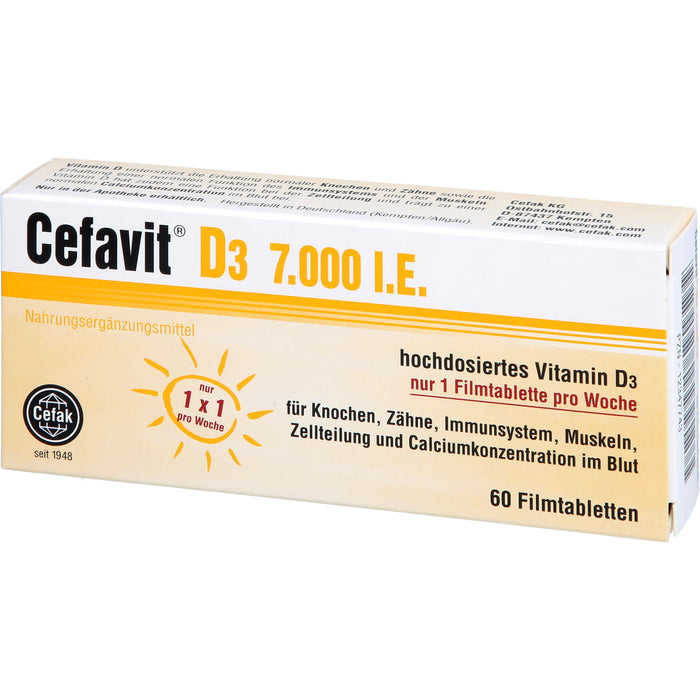 Cefavit D3 7.000 I.E. Filmtabletten, 60 pc Tablettes