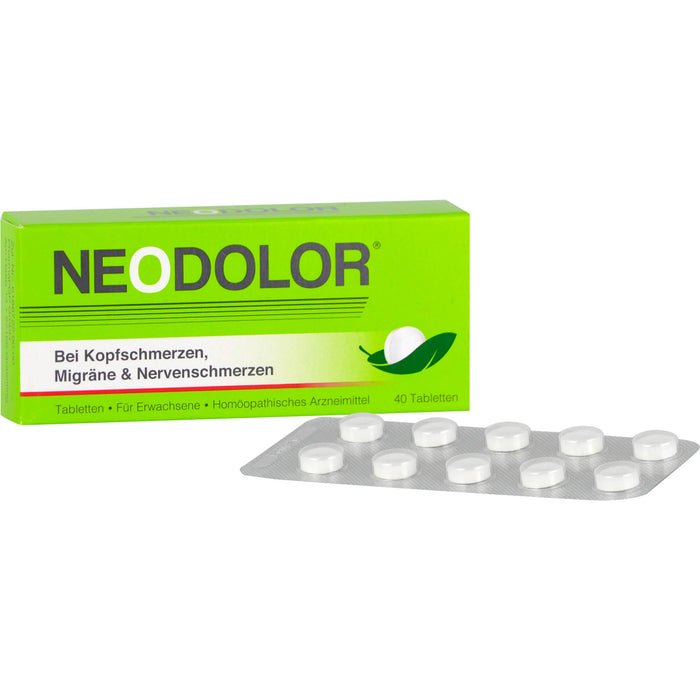 NEODOLOR Tabletten bei Kopfschmerzen, Migräne & Nervenschmerzen, 40 pc Tablettes