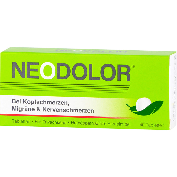 NEODOLOR Tabletten bei Kopfschmerzen, Migräne & Nervenschmerzen, 40 pc Tablettes