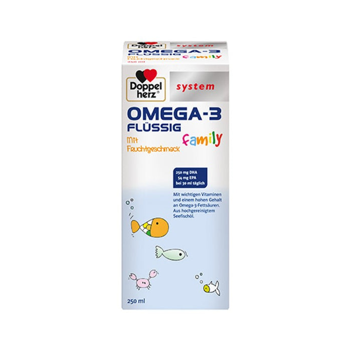 Doppelherz system OMEGA-3 flüssig family mit Fruchtgeschmack, 250 ml Lösung