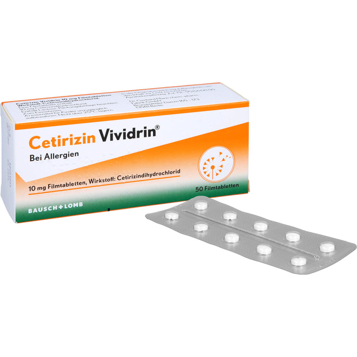 Cetirizin Vividrin 10 mg Filmtabletten bei Allergien, 50 pcs. Tablets